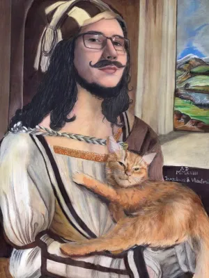 Karykatura portret stylizowany w kolorze